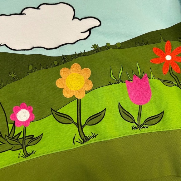 Disney Garden Collection Wrap Around Print Cropped Sweatshirt Women XL Mickey - Picture 9 of 10